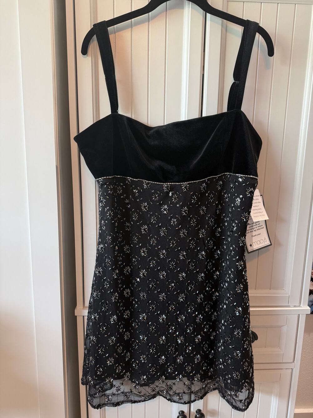 Violet Weekend juniors embellished black silver dress